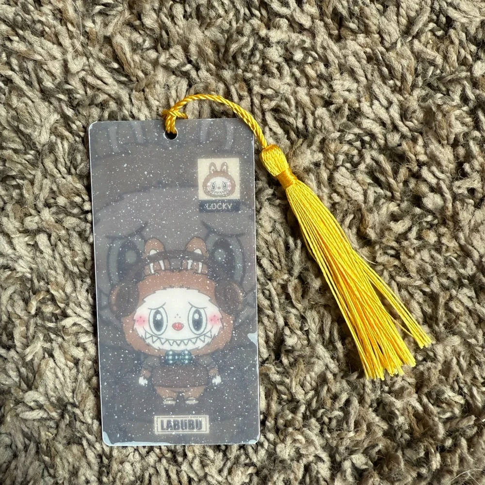 Labubu With Headphones Bookmark, Brown Color